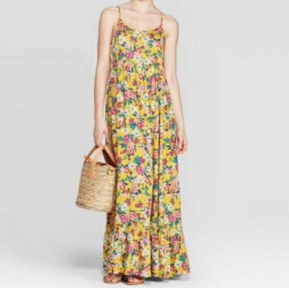 Dresses & Skirts - SPAGHETTI STRAP SCOOP NECK RUFFLE HEM MAXI DRESS